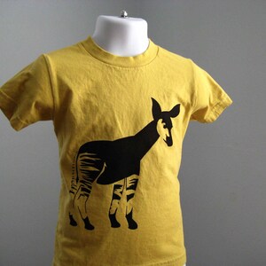 Okapi Kids T Shirt Organic Cotton Yellow image 3