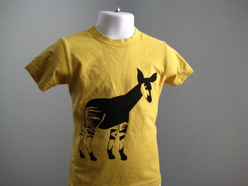 Okapi Kids T Shirt Organic Cotton Yellow image 3