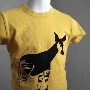 Okapi Kids T Shirt Organic Cotton Yellow image 2