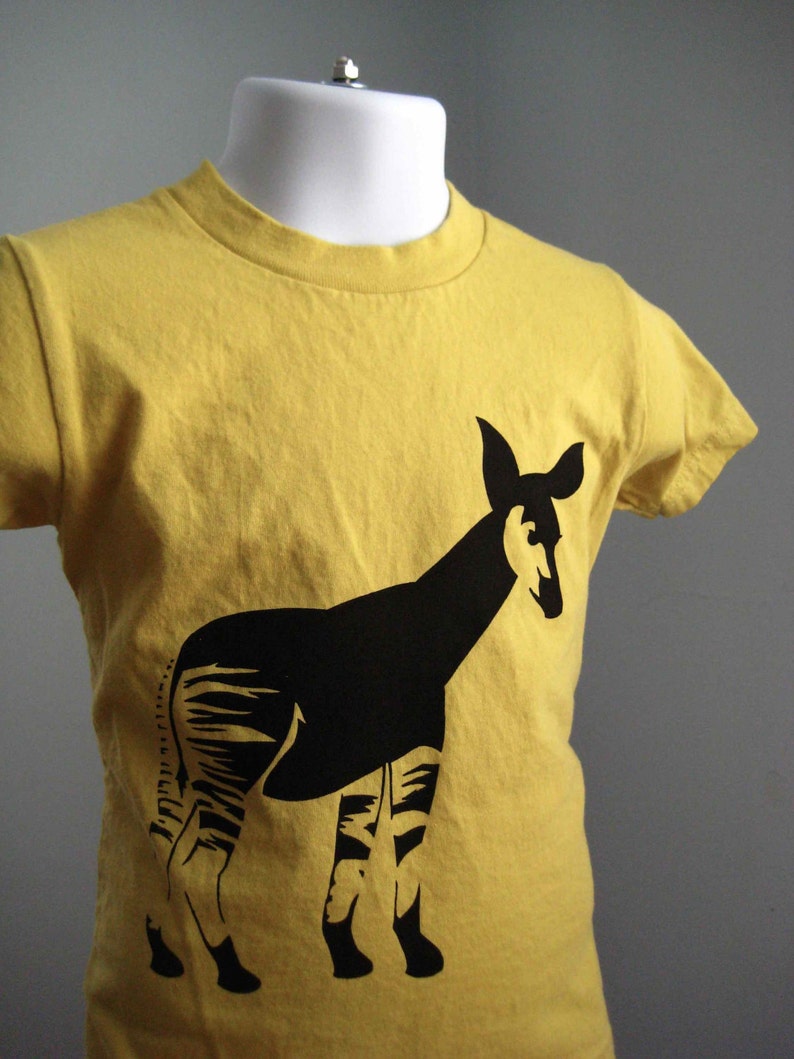 Okapi Kids T Shirt Organic Cotton Yellow image 2