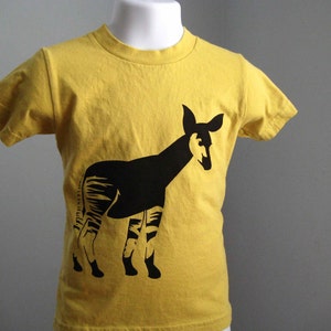 Okapi Kids T Shirt Organic Cotton Yellow image 1