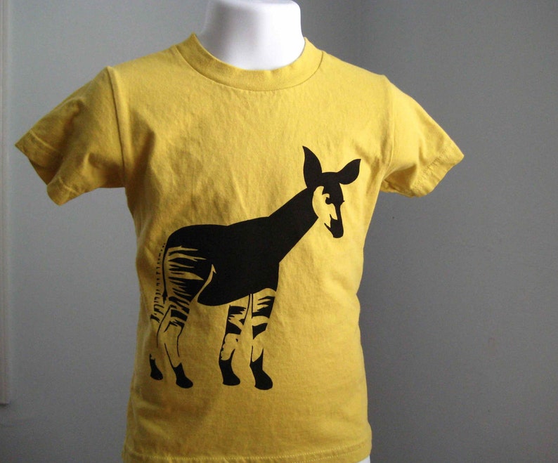 Okapi Kids T Shirt Organic Cotton Yellow image 1