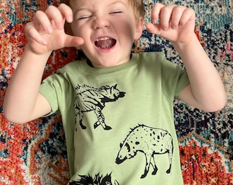 Kids Hyena T Shirt Organic Green