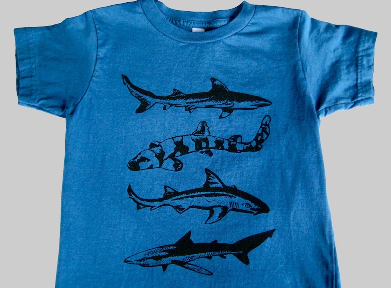 Sharks Kids T Shirt Organic Cotton | Etsy