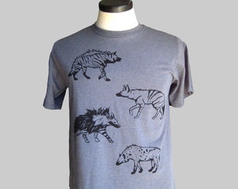 Men's Hyena T Shirt Gray Organic