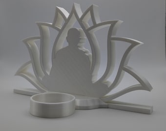 Lotus Candle Holder - Mahant Swami Maharaj