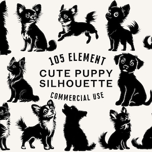 Cute Puppy SVG Bundle | Puppy Clipart | Dog Vector Designs | Pet Silhouette | Adorable Puppy PNG SVG | Puppy Cut Files | Instant Download