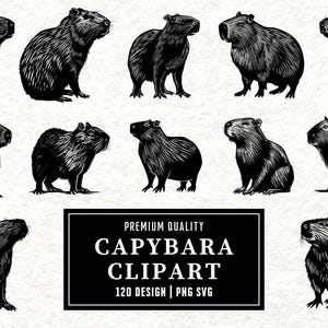 Capybara SVG Bundle | Capybara Clipart | Rodent Animal Vector Designs | Cute Wildlife Silhouette | PNG SVG | Cut Files | Instant Download