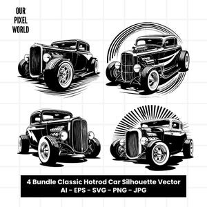 Hot Rod Bundle SVG | Hotrod PNG | Retro Vintage Car Vector Editable Color | Clip Art For Mugs, Clothes | Hotrods Svg Files | Png Ai Jpg Eps