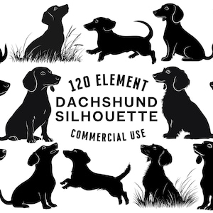 Dachshund SVG Bundle | Dachshund Clipart | Sausage Dog Vector Designs | Pet Silhouette | Wiener Dog PNG SVG | Cut Files | Instant Download