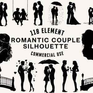 Romantic Couple SVG Bundle | Couple Clipart | Love Vector | Relationship Silhouette | Valentine PNG SVG | Cut Files | Instant Download