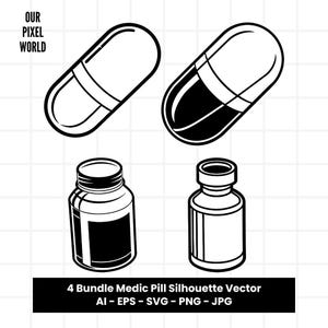 Pills Bundle SVG | Medicine Pills PNG | Pharmacist Vector Editable Color | Clip Art For Mugs, Clothes | Medicine Svg Files | Png Ai Jpg Eps