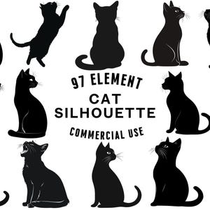Cats SVG Bundle | Cat Clipart | Kitty Vector Designs | Pet Silhouette | Cute Cats PNG SVG | Cat Cut Files | Instant Download