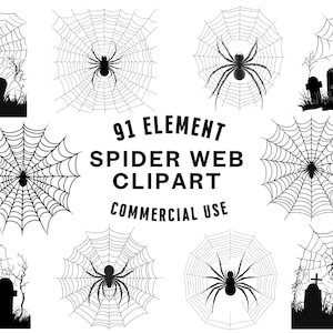 Spider Web SVG Bundle | Web Clipart | Halloween Vector Designs | Creepy Silhouette | Spider PNG SVG | Spider Web Cut File | Instant Download