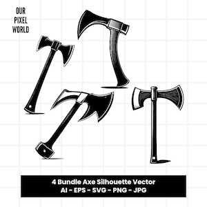 Axe Lumberjack Bundle SVG | Tools PNG | Handdrawn Tools Vector Editable Color | Clip Art For Mug, Clothes | Silhouette File | Png Ai Jpg Eps