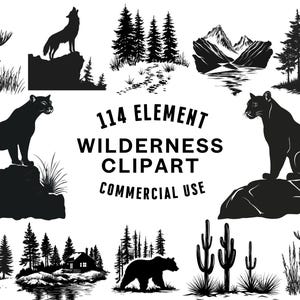 Wilderness SVG Bundle | Nature Clipart | Forest and Mountain Vector Design | Outdoor Silhouette | Adventure PNG Cut Files | Instant Download