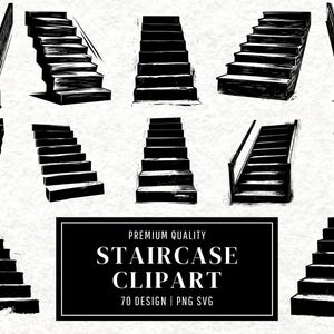 Analytic Digital Print of Stairs, Stairs Drawing, Stairs