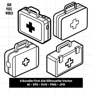 Pacchetto di cassetta di pronto soccorso SVG / PNG di pronto soccorso / Vettore di medicina / Clip art medica per tazza, vestiti, ecc. / File Svg di assistenza sanitaria / Png Ai Jpg Eps