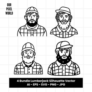 Lumberjack Bundle SVG | Wood Man PNG | Woodman Vector Editable Color | Clip Art For Mugs, Clothes | Woods Man Svg Files | Png Ai Jpg Eps