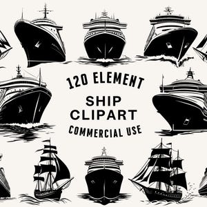 Ship SVG Bundle | Ship Clipart | Nautical Vessel Vector Designs | Sailing Silhouette | Marine PNG SVG | Ship Cut Files | Instant Download