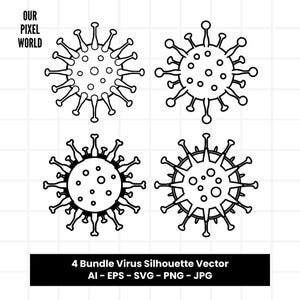 Virus Bundle SVG | Viruses PNG | Pandemic Vector Editable Color | Clip Art For Mugs, Clothes | Science Medical Svg Files | Png Ai Jpg Eps