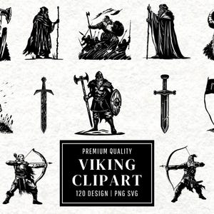 Viking SVG Bundle | Viking Clipart | Norse Warrior Vector Designs | Historical Silhouette | Nordic PNG SVG | Cut Files | Instant Download