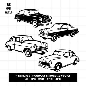 Classic Retro Car Bundle SVG | Vintage Car PNG | Antique Vector Editable Color | Clip Art For Mugs, Clothes | Svg Files | Png Ai Jpg Eps