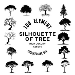 Tree SVG Bundle | Tree Clipart | Nature Vector Designs | Forest Silhouette | Woodland PNG SVG | Tree Cut Files | Instant Download