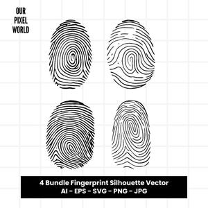 Fingerprint Bundle SVG | Finger Print PNG | Fingerprints Vector | Clip Art For Mugs, Clothes, etc | Silhouette Files | Png Ai Jpg Eps