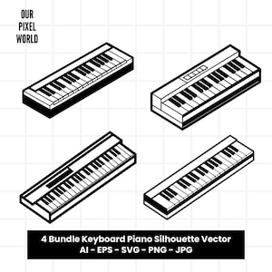 Keyboard Piano Bundle SVG | Piano PNG | Piano Vector Editable Color | Phone Clip Art For Mugs, Clothes | Music Svg Files | Png Ai Jpg Eps