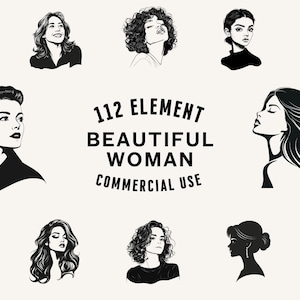 Beautiful Woman SVG Bundle | Woman Clipart | Feminine Vector Designs | Elegant Silhouette | Beauty PNG SVG | Cut Files | Instant Download