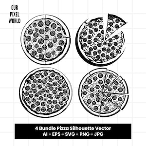 Pizza Bundle SVG | Italians Foods PNG | Italian Food Vector Editable Color | Clip Art For Mugs, Clothes | Silhouette Files | Png Ai Jpg Eps