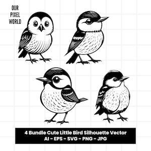 Cute Funny Bird Bundle SVG | Birds PNG | Animal Vector Editable Color | Animal Clip Art For Mugs, Clothes | Bird Svg Files | Png Ai Jpg Eps