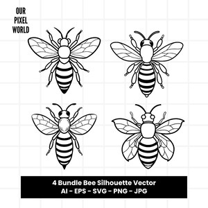 Honey Bee Bundle SVG | Honey Bee PNG | Bee Vector Animal | Bee Clip Art For Mug, Clothes, etc | Bee Honey Bundle Svg Files | Png Ai Jpg Eps