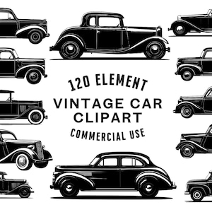 Classic Car SVG Bundle | Vintage Car Clipart | Retro Vehicle Vector Designs | Old Car Silhouette | Classic Auto Cut Files | Instant Download