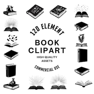 Book SVG Bundle | Book Clipart | Reading Vector Designs | Library Silhouette | Open Book PNG SVG | Book Cut Files | Instant Download