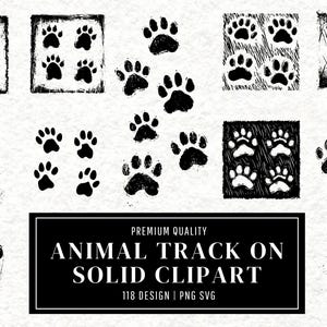 Animal Track on Soil SVG Bundle | Footprint Clipart | Wildlife Vector Designs | Nature Silhouette | PNG SVG | Cut Files | Instant Download