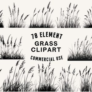 Grass SVG Bundle | Grass Clipart | Nature Vector Designs | Lawn Silhouette | Garden PNG SVG | Grass Cut Files | Instant Download