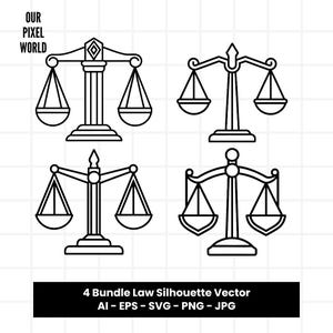 Scale of Justice Bundle SVG | Law PNG | Attorney Vector Editable Color | Law Clip Art For Mugs, Clothes | Justice Svg Files | Png Ai Jpg Eps