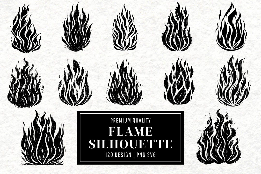Fire Flame SVG Bundle | Flame Clipart | Fire Vector Designs | Burning ...