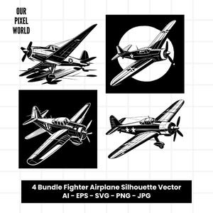 Vintage Airplane Bundle SVG PNG | Old Retro Aircraft Vector Editable Color | Clip Art For Mugs, Clothes | Silhouette Files | Png Ai Jpg Eps