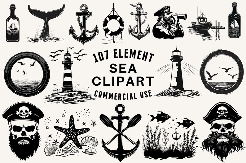 Sea Life SVG Bundle: Nautical Vector Clipart (instant Download) - Etsy