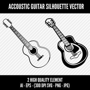 Acoustic Guitar SVG | Guitar PNG | Guitar Vector | Guitar Clip Art For Mugs, Clothes, etc | Acoustic Guitar Svg Files | Png Ai Jpg Eps