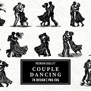 Couple Dancing SVG Bundle | Dance Clipart | Romantic Couple Vector Designs | Ballroom Silhouette | PNG SVG | Cut Files | Instant Download