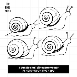 Caracol paquete SVG / Caracoles PNG / Caracol animal vector editable color / Clip Art para tazas, ropa / Caracoles archivos Svg / Png Ai Jpg Eps