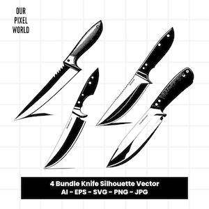 Knife Bundle SVG | Knives PNG | Tools Sharp Vector Editable Color | Clip Art For Mugs, Clothes | Silhouette Files | Png Ai Jpg Eps