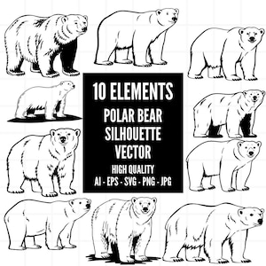 Polar Bear SVG | Polar Bear PNG | Polar Bear Vector Animal | Bear Clip Art For Mugs, Clothes, etc | Polar Bear Svg Files | Png Ai Jpg Eps