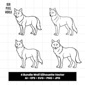 Wolf Bundle SVG | Wolves PNG | Wolf Animal Vector Editable Color | Wolf Clip Art For Mugs, Clothe | Wolf Wildlife Svg Files | Png Ai Jpg Eps
