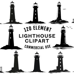 Lighthouse SVG Bundle | Lighthouse Clipart | Nautical Vector Designs | Coastal Silhouette | Beacon PNG SVG | Cut Files | Instant Download