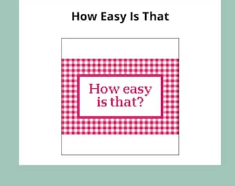 How Easy Is That? Digital Needlepoint chart